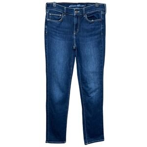 Eddie Bauer Slightly Curvy Slim Straight Blue Whiskered Jeans Women's Size 6